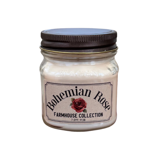 Bohemian Rose Farmhouse Candle